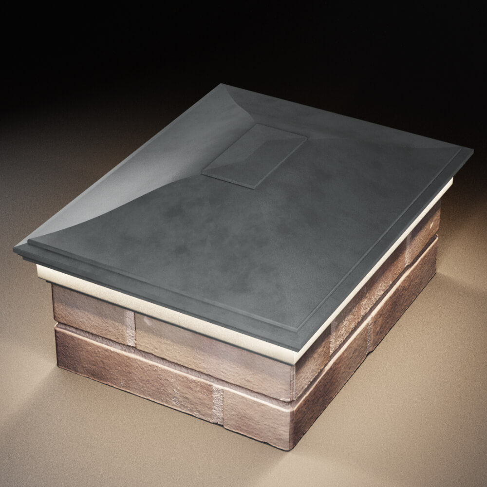 Колпак Zking Монблан Серый на столб 2х1.5 кирпича (515х385мм) c подсветкой в Норильске фото