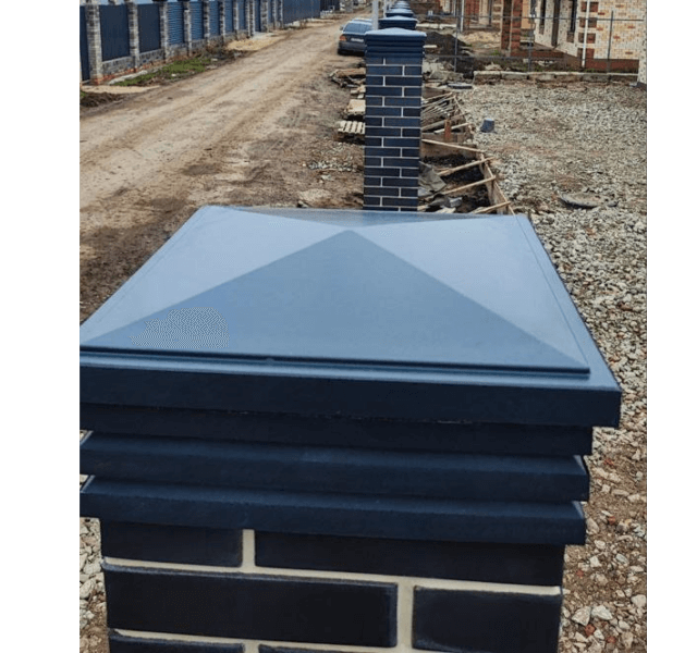 Колпак Zking Бона ХайТек Серый на столб 1.5х1.5 кирпича (385х385мм) в Норильске фото