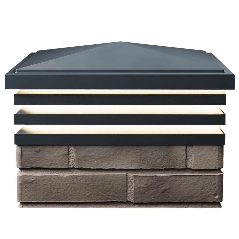 Колпак Zking Бона ХайТек Серый на столб 1.5х1.5 кирпича (385х385мм) с подсветкой в Норильске фото