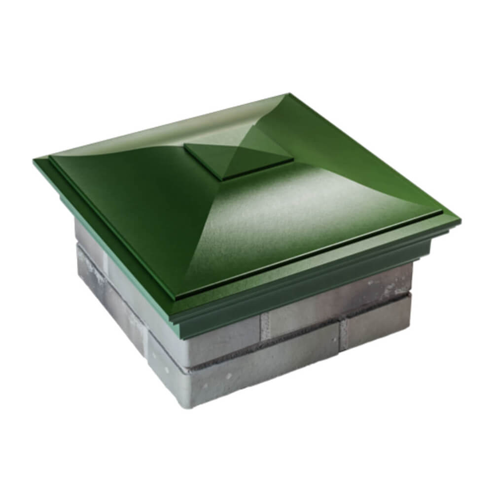 Колпак Zking Монблан Зеленый на столб 1.5х1.5 еврокирпича 0.7НФ (355х355мм) в Норильске фото