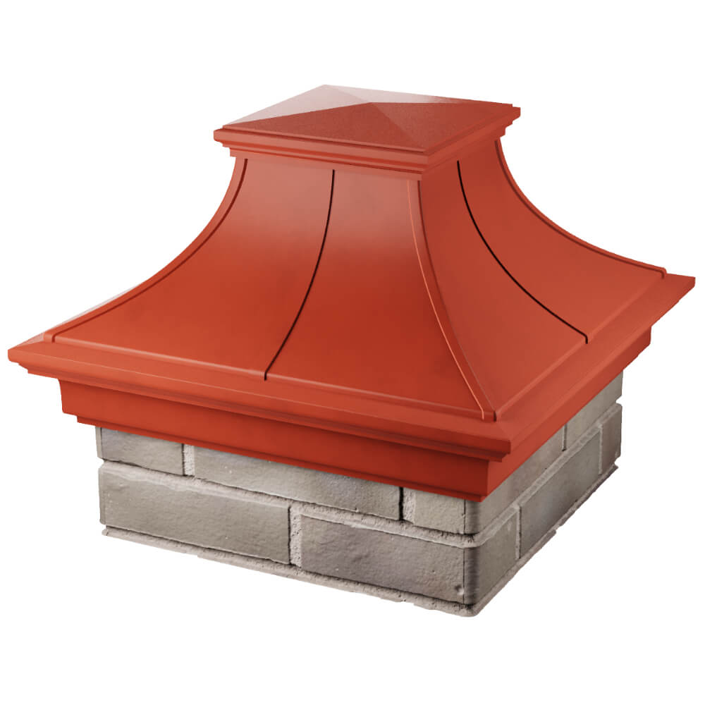 Колпак Zking Монблан Премиум Красный на столб 1.5х1.5 кирпича (385х385мм) в Норильске фото