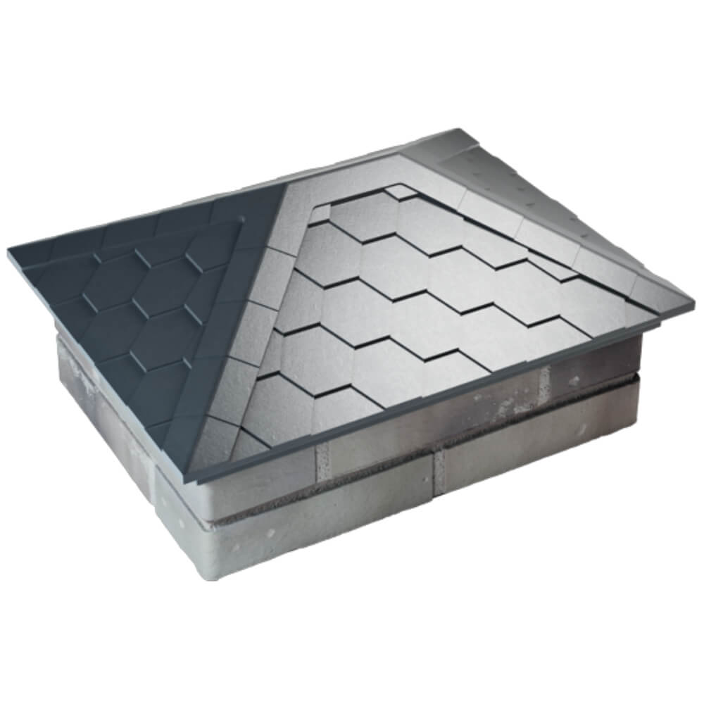 Колпак Zking Эверест Серый на столб 2х1.5 кирпича (520х390мм) Норильск фото