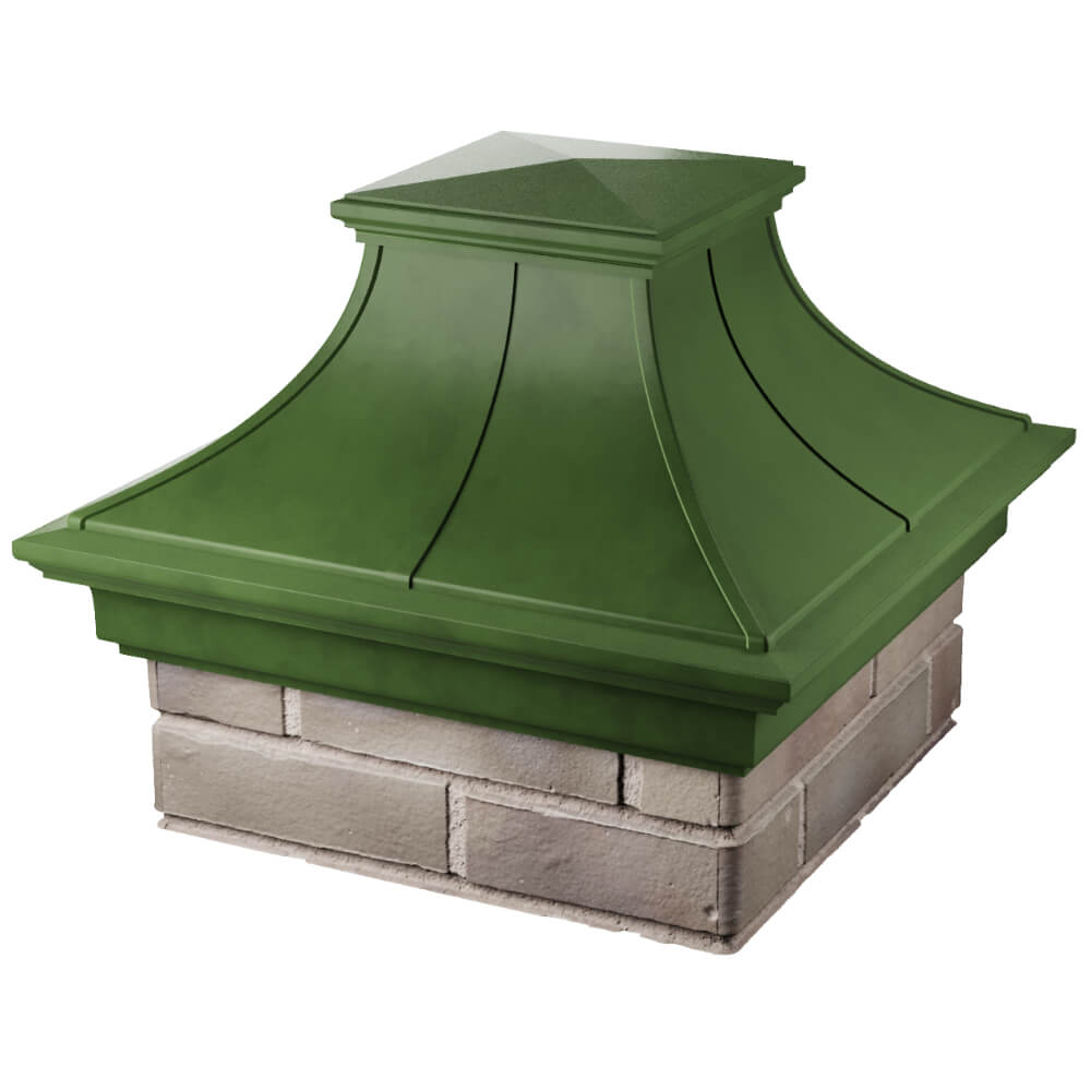 Колпак Zking Монблан Премиум Зеленый на столб 1.5х1.5 кирпича (385х385мм) в Норильске фото