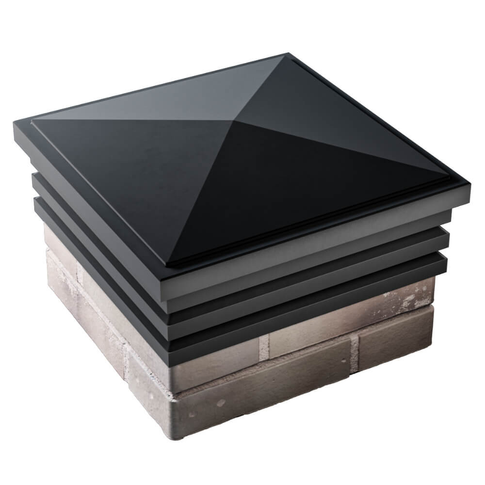 Колпак Zking Бона ХайТек Черный на столб 1.5х1.5 кирпича (385х385мм) в Норильске фото