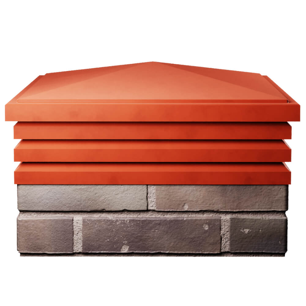 Колпак Zking Бона ХайТек Красный на столб 2х2 кирпича (513х513мм) Норильск фото