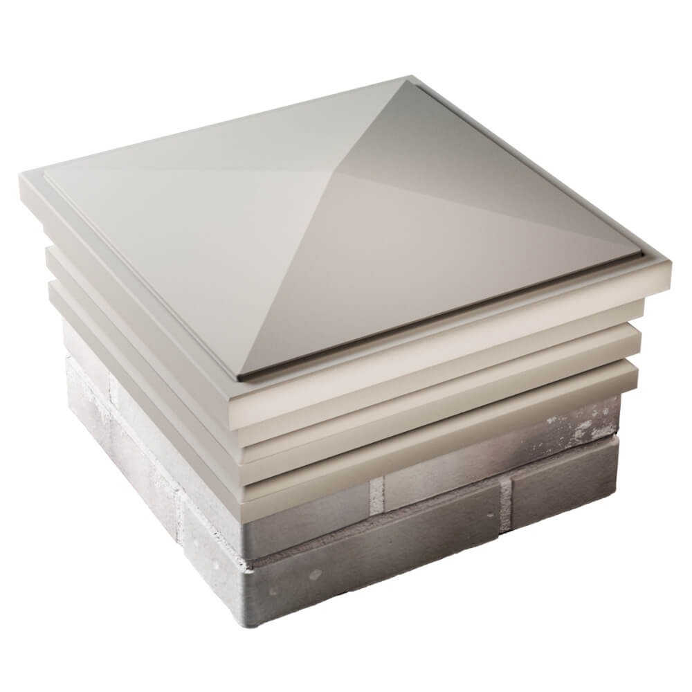 Колпак Zking Бона ХайТек Бежевый на столб 1.5х1.5 кирпича (385х385мм) в Норильске фото