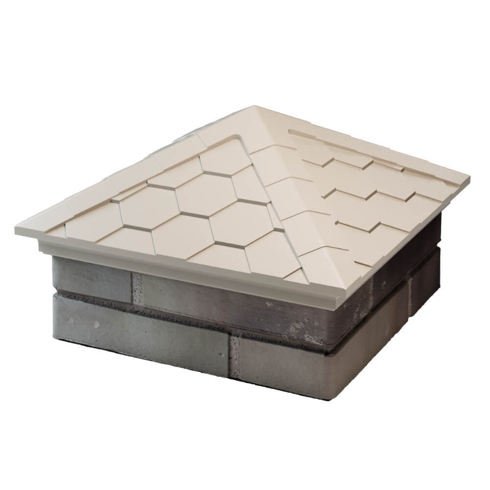 Колпак Zking Эверест Бежевый на столб 1.5х1.5 кирпича (390х390мм) в Норильске фото