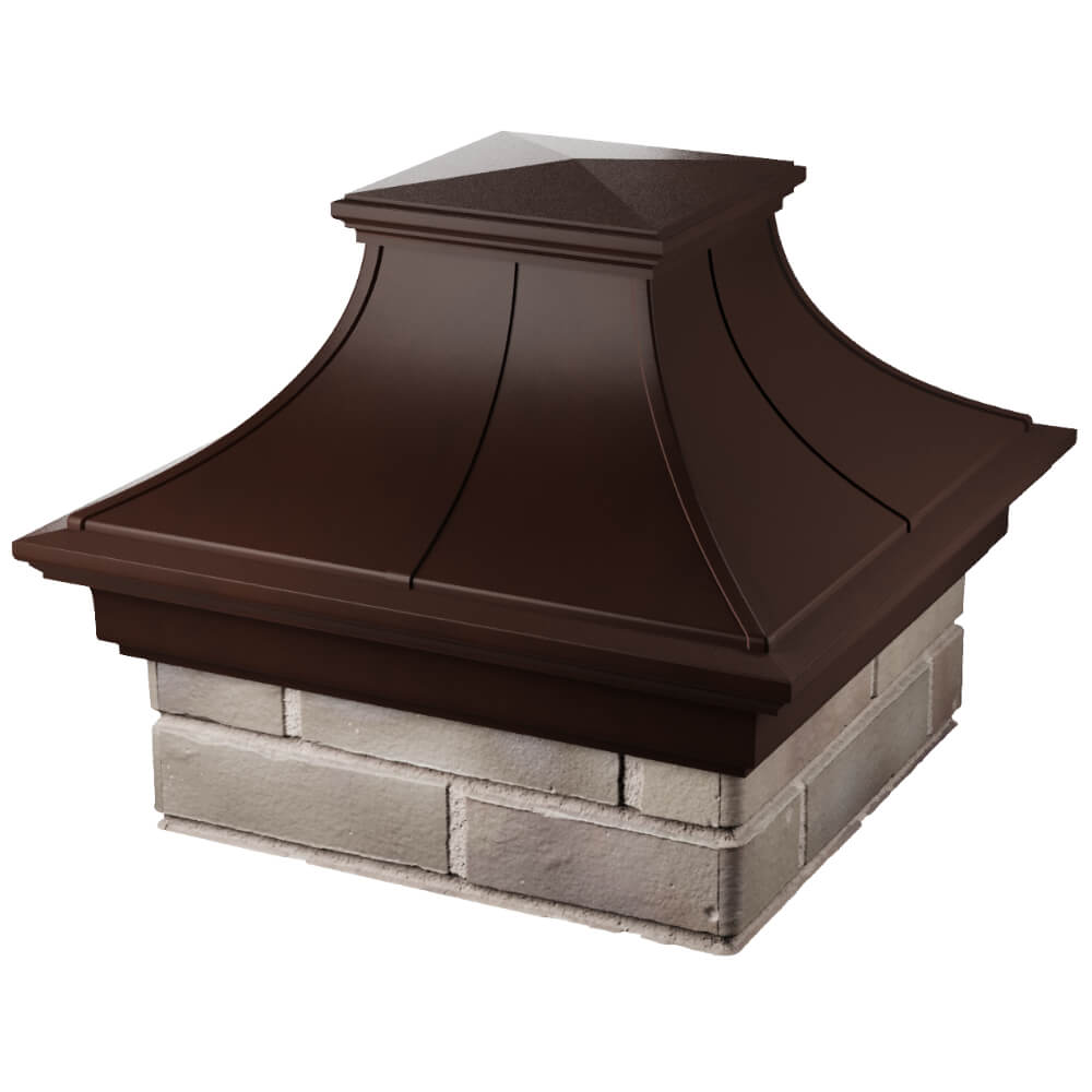 Колпак Zking Монблан Премиум Коричневый на столб 1.5х1.5 кирпича (385х385мм) в Норильске фото