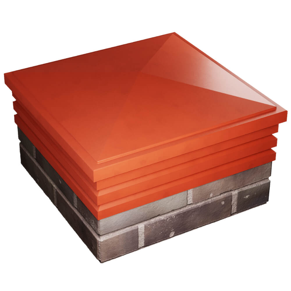 Колпак Zking Бона ХайТек Красный на столб 2х2 кирпича (513х513мм) в Норильске фото