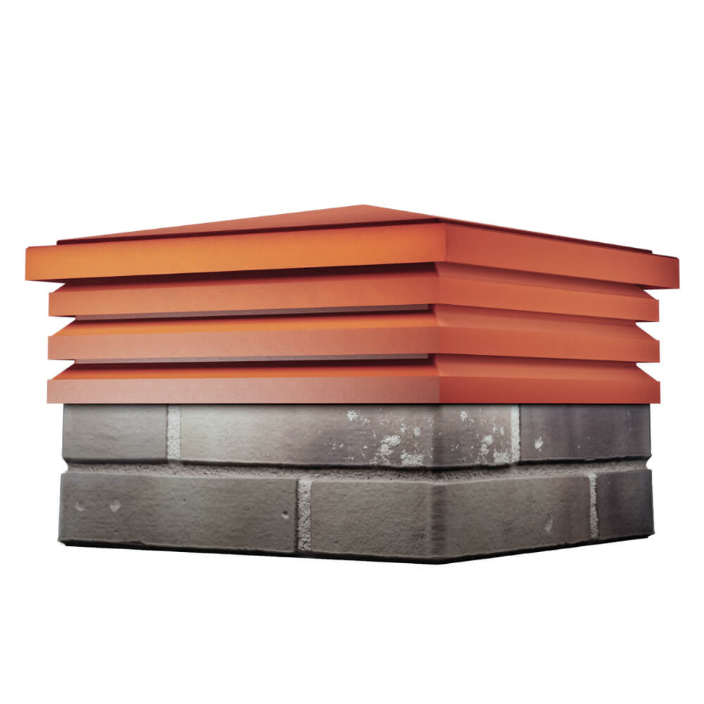 Колпак Zking Бона ХайТек Красный на столб 1.5х1.5 кирпича (385х385мм) в Норильске фото