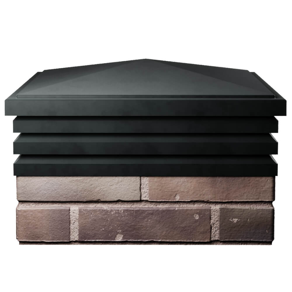 Колпак Zking Бона ХайТек Черный на столб 2х2 кирпича (513х513мм) Норильск фото