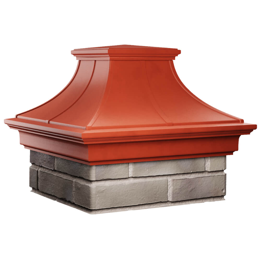 Колпак Zking Монблан Премиум Красный на столб 1.5х1.5 кирпича (385х385мм) в Норильске фото