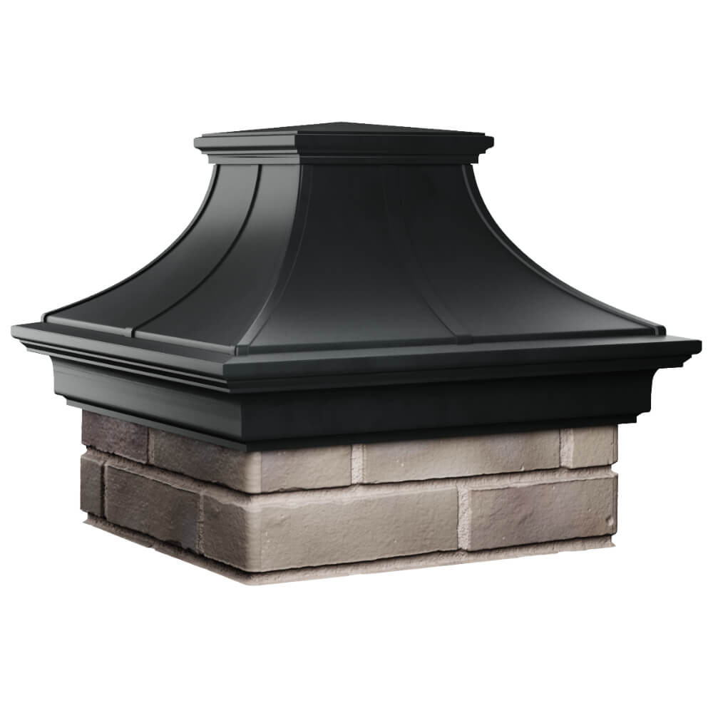 Колпак Zking Монблан Премиум Черный на столб 1.5х1.5 кирпича (385х385мм) в Норильске фото
