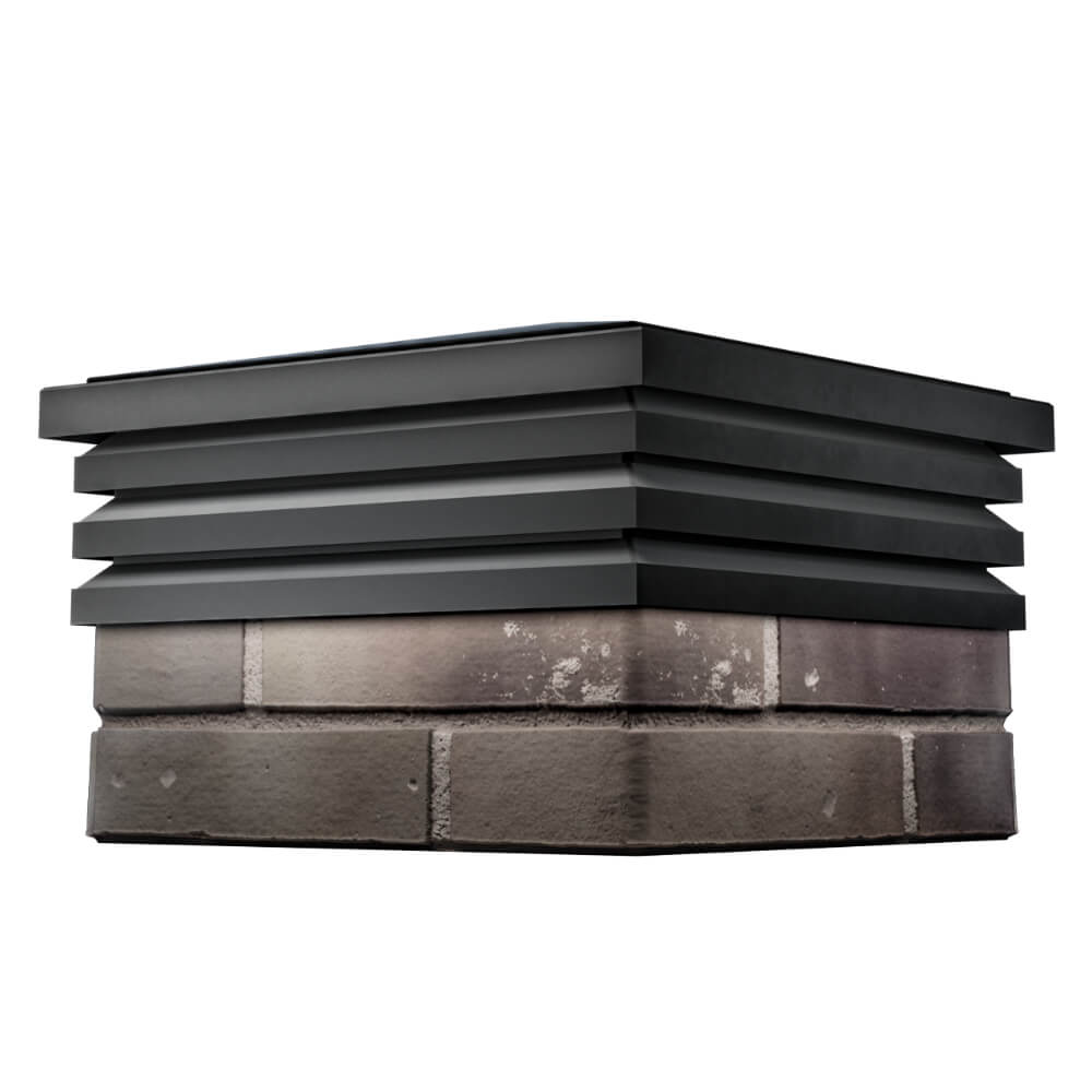 Колпак Zking Бона ХайТек Черный на столб 1.5х1.5 кирпича (385х385мм) в Норильске фото