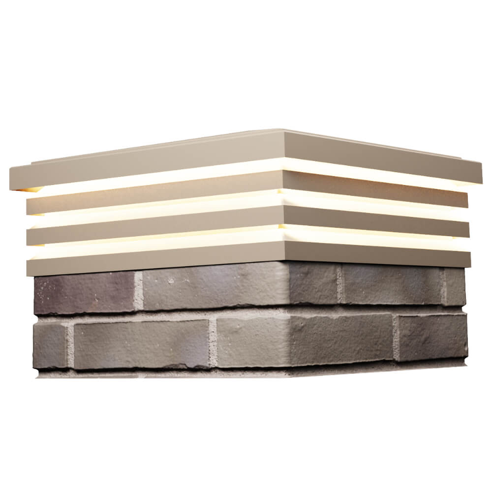 Колпак Zking Бона ХайТек Бежевый на столб 1.5х1.5 кирпича (385х385мм) с подсветкой в Норильске фото