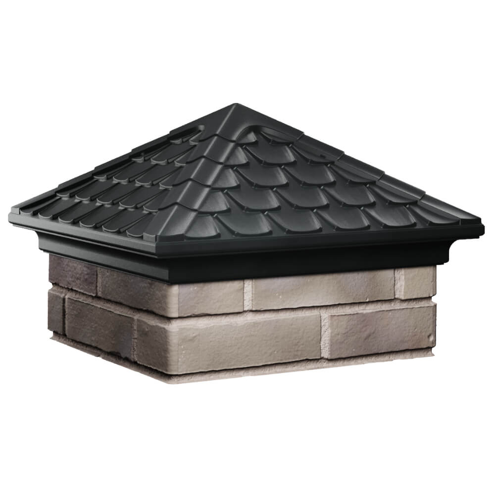 Колпак Zking Эльбрус Черный на столб 1.5х1.5 кирпича (385х385мм) в Норильске фото