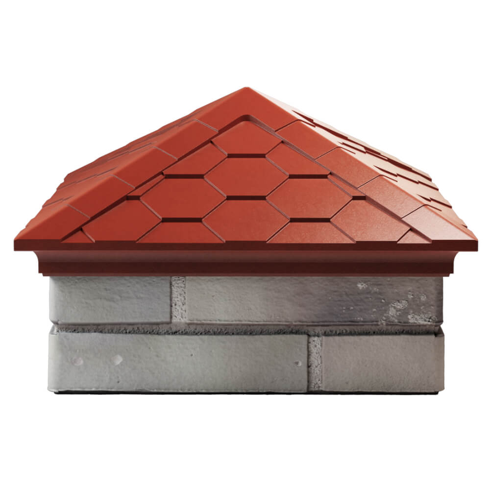 Колпак Zking Эверест Красный на столб 1.5х1.5 кирпича (390х390мм) Норильск фото