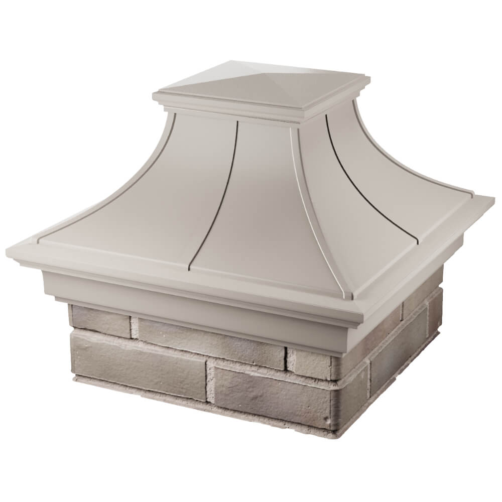 Колпак Zking Монблан Премиум Бежевый на столб 1.5х1.5 кирпича (385х385мм) в Норильске фото