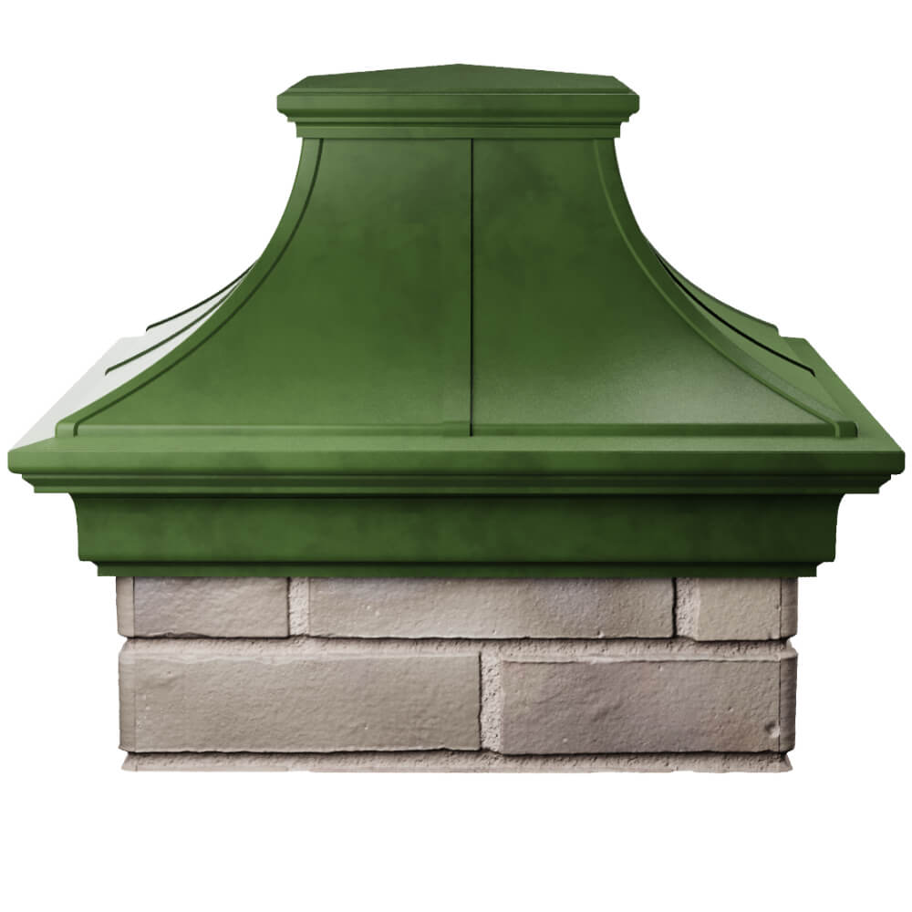 Колпак Zking Монблан Премиум Зеленый на столб 1.5х1.5 кирпича (385х385мм) Норильск фото