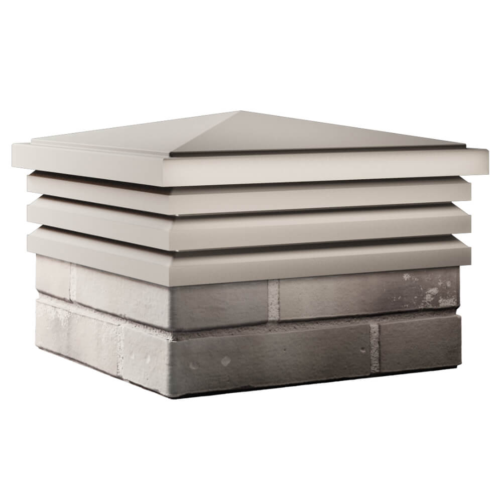 Колпак Zking Бона ХайТек Бежевый на столб 1.5х1.5 кирпича (385х385мм) в Норильске фото