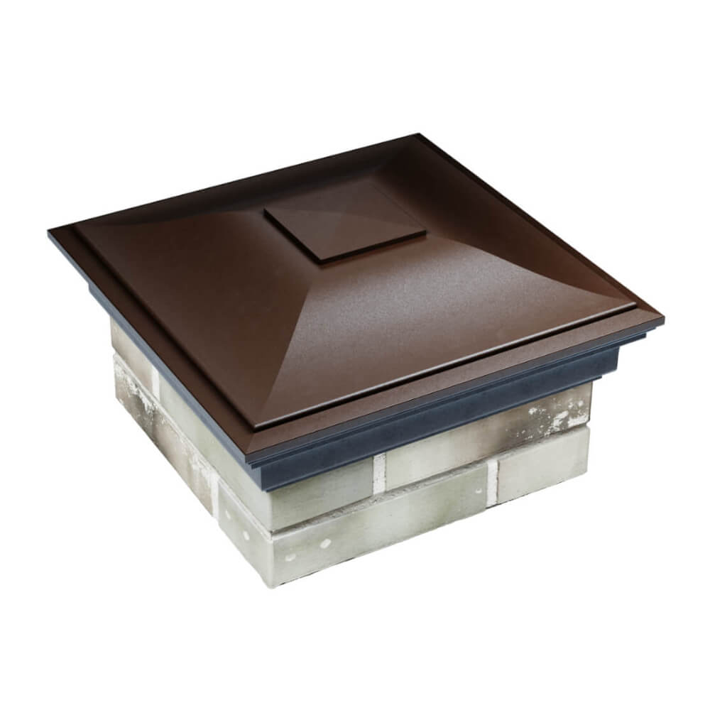 Колпак Zking Монблан Коричневый на столб 1.5х1.5 еврокирпича 0.7НФ (355х355мм) в Норильске фото