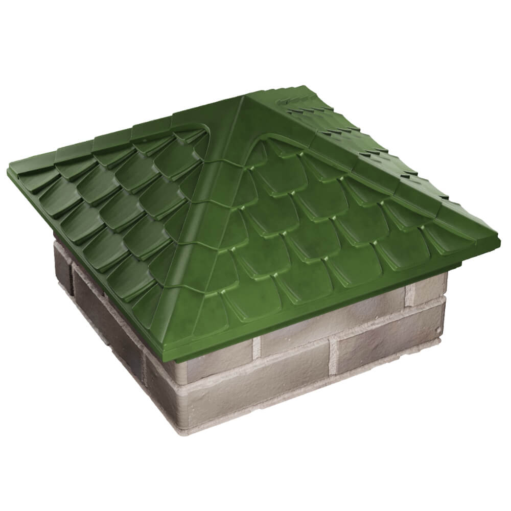 Колпак Zking Эльбрус Зеленый на столб 1.5х1.5 кирпича (385х385мм) в Норильске фото