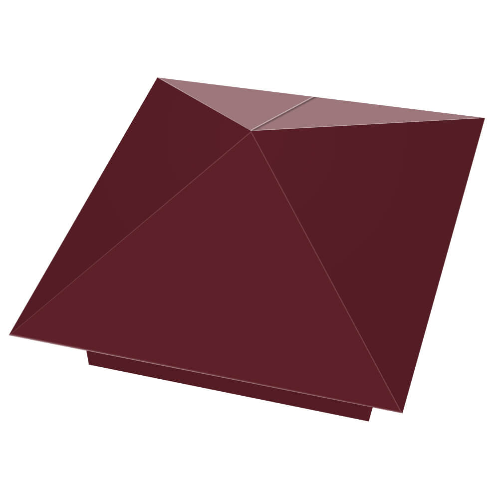 Колпак металлический 390х390мм RAL3005 Красное Вино заборный Норильск фото