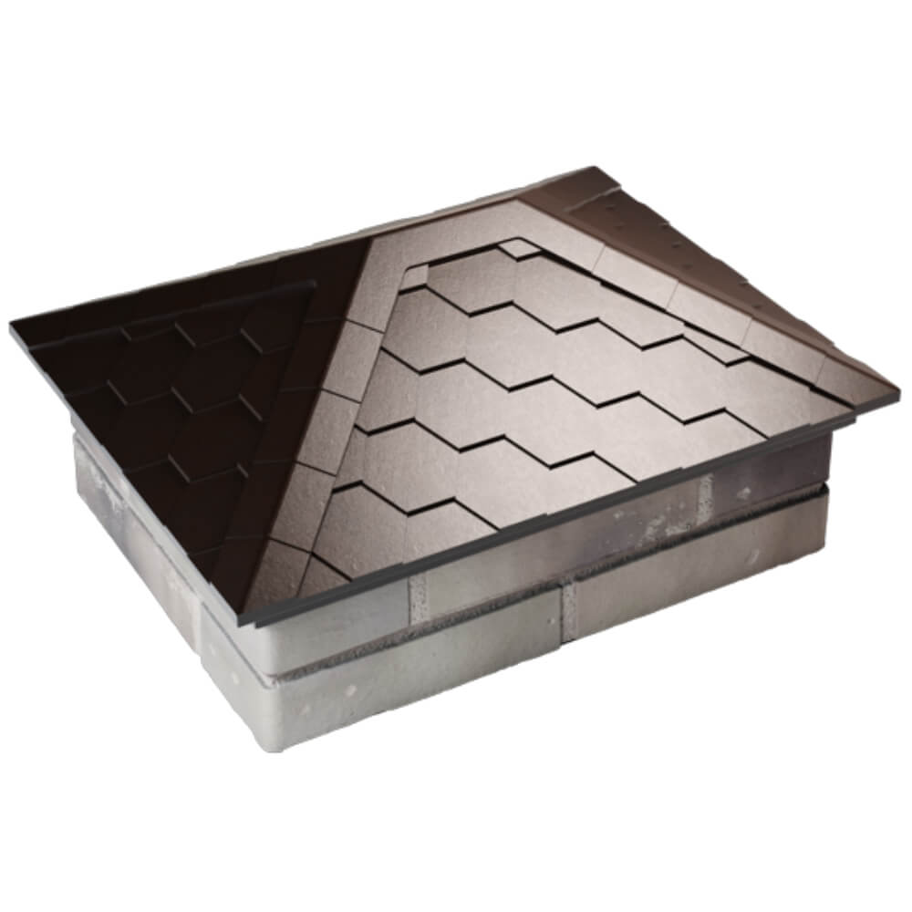 Колпак Zking Эверест Коричневый на столб 2х1.5 кирпича (520х390мм) Норильск фото