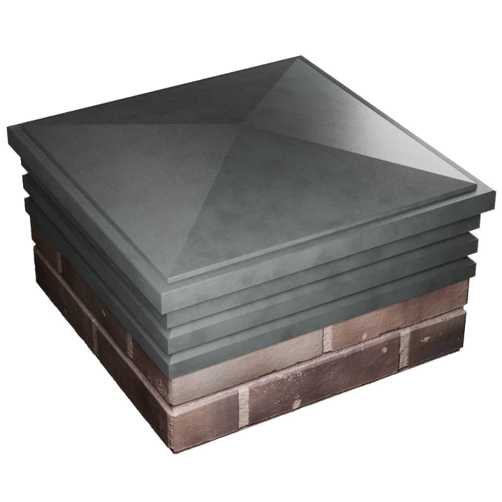 Колпак Zking Бона ХайТек Серый на столб 2х2 кирпича (513х513мм) в Норильске фото