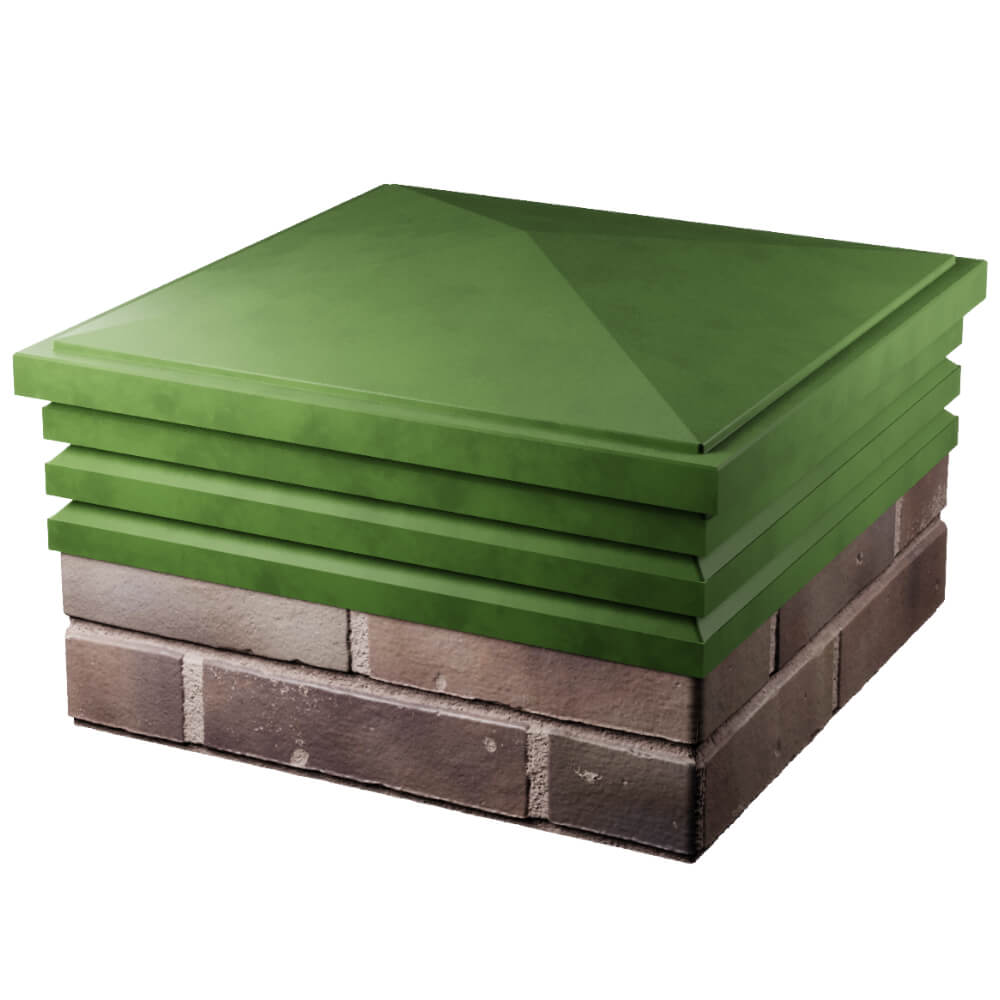 Колпак Zking Бона ХайТек Зеленый на столб 2х2 кирпича (513х513мм) в Норильске фото