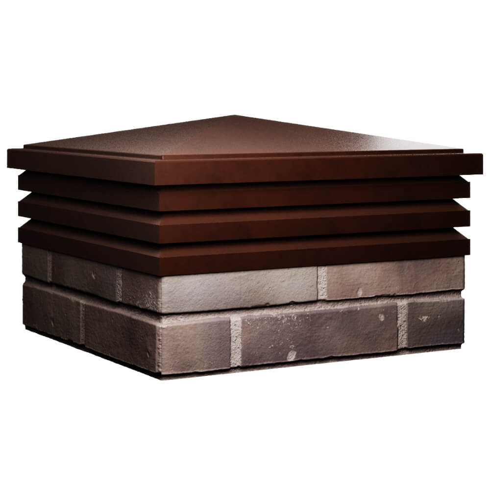 Колпак Zking Бона ХайТек Коричневый на столб 2х2 кирпича (513х513мм) в Норильске фото