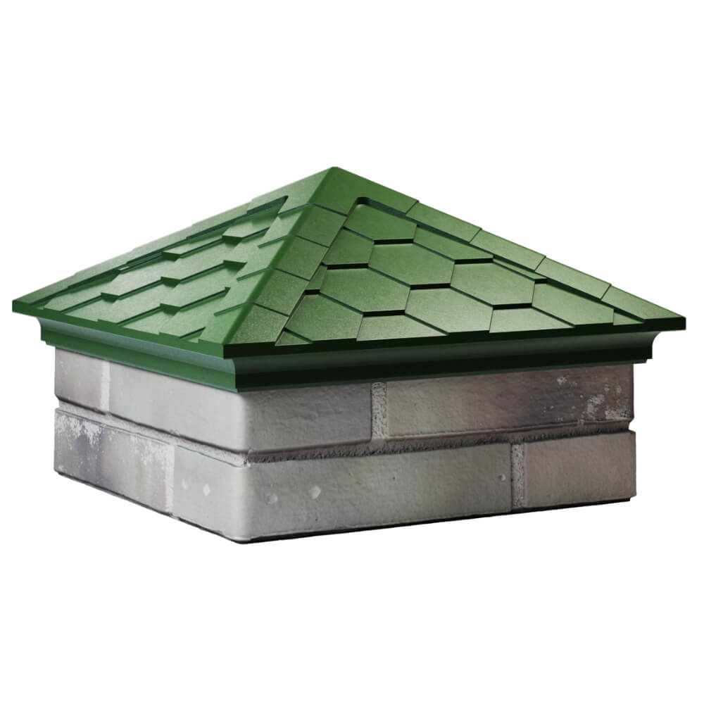 Колпак Zking Эверест Зеленый на столб 1.5х1.5 кирпича (390х390мм) в Норильске фото