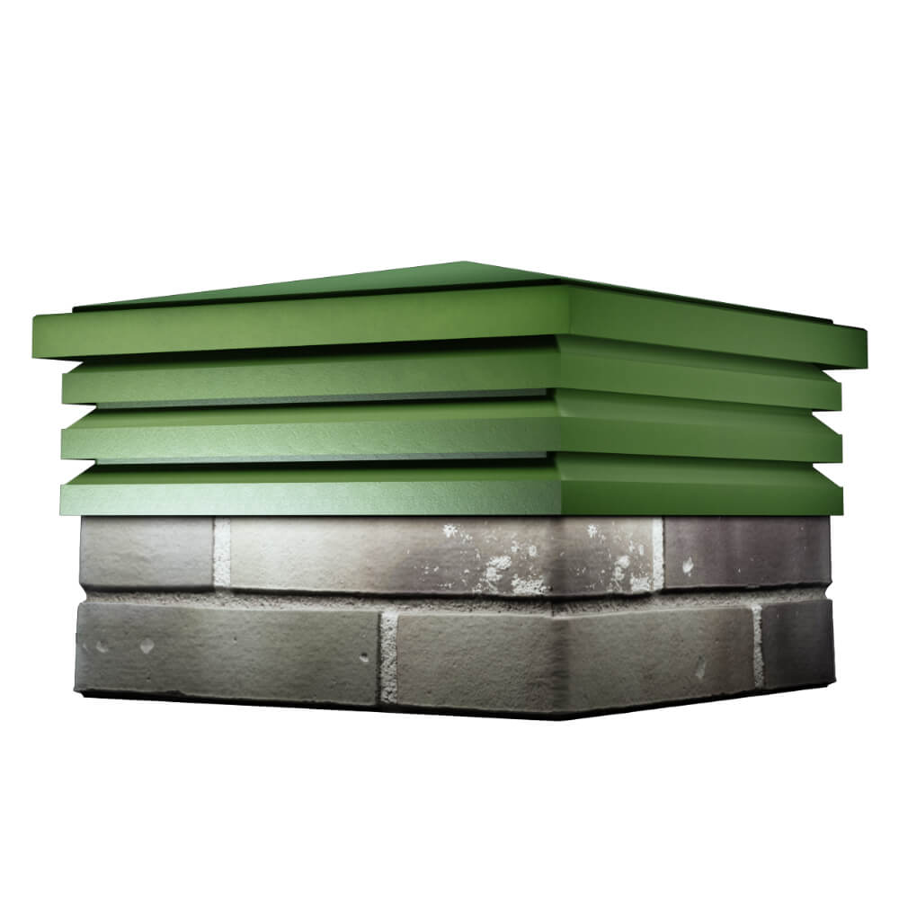 Колпак Zking Бона ХайТек Зеленый на столб 1.5х1.5 кирпича (385х385мм) в Норильске фото