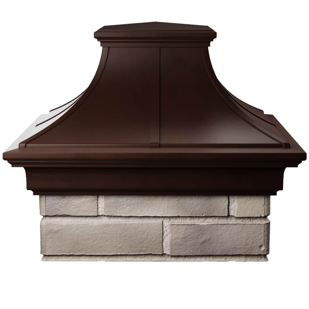 Колпак Zking Монблан Премиум Коричневый на столб 1.5х1.5 кирпича (385х385мм) Норильск фото