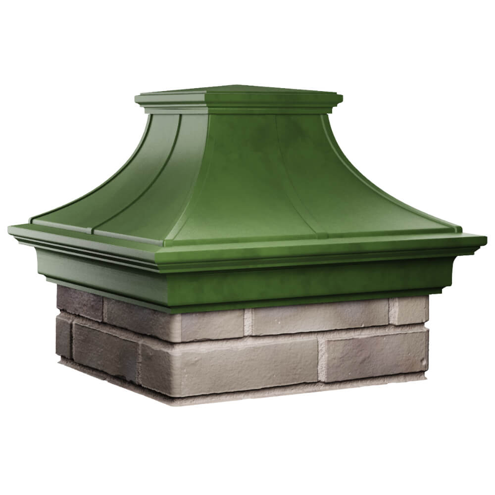 Колпак Zking Монблан Премиум Зеленый на столб 1.5х1.5 кирпича (385х385мм) в Норильске фото