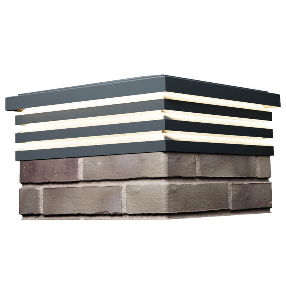 Колпак Zking Бона ХайТек Серый на столб 1.5х1.5 кирпича (385х385мм) с подсветкой в Норильске фото