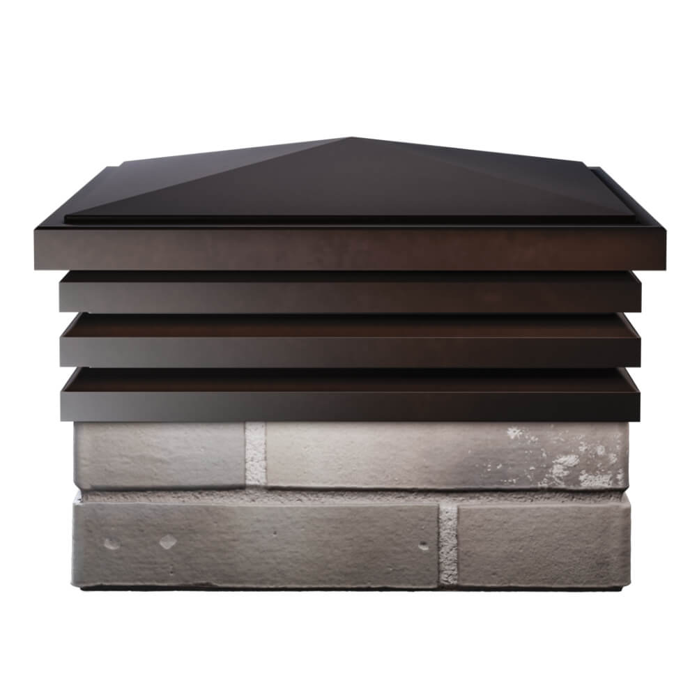 Колпак Zking Бона ХайТек Коричневый на столб 1.5х1.5 кирпича (385х385мм) Норильск фото