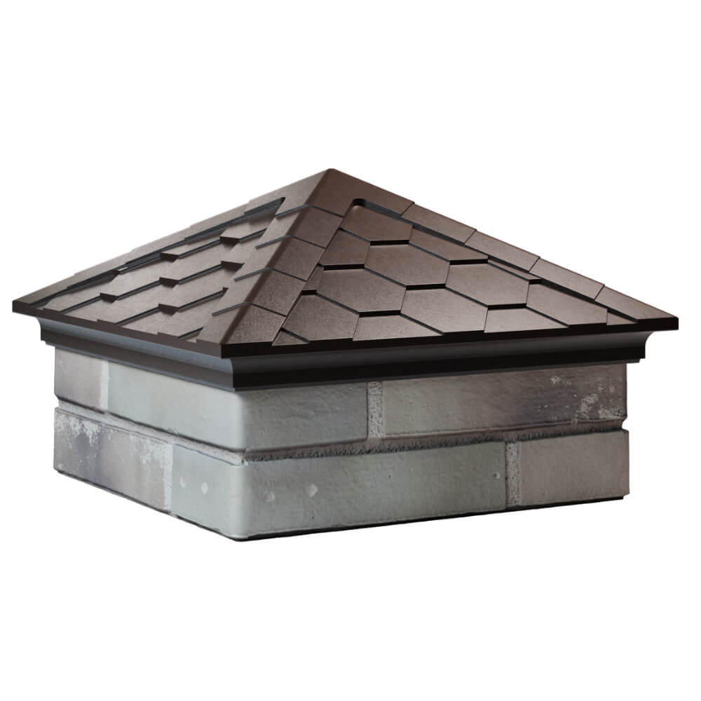 Колпак Zking Эверест Коричневый на столб 1.5х1.5 кирпича (390х390мм) в Норильске фото