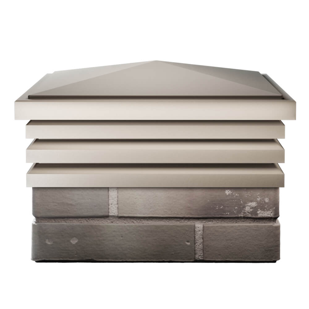 Колпак Zking Бона ХайТек Бежевый на столб 1.5х1.5 кирпича (385х385мм) Норильск фото