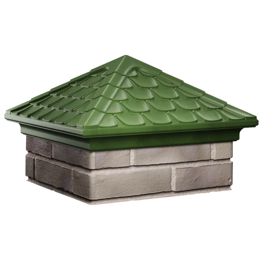 Колпак Zking Эльбрус Зеленый на столб 1.5х1.5 кирпича (385х385мм) в Норильске фото