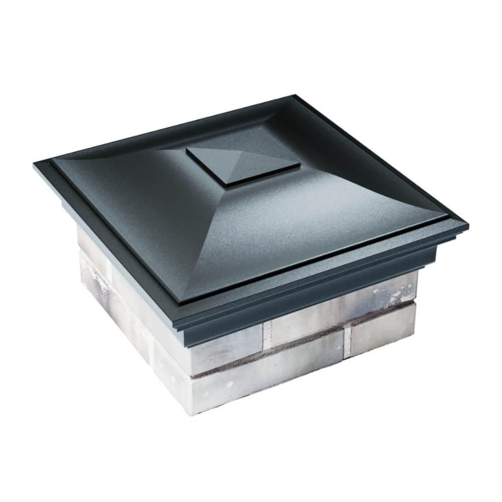 Колпак Zking Монблан Черный на столб 1.5х1.5 еврокирпича 0.7НФ (355х355мм) в Норильске фото