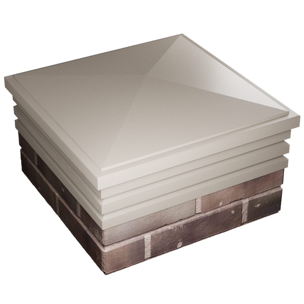 Колпак Zking Бона ХайТек Бежевый на столб 2х2 кирпича (513х513мм) в Норильске фото