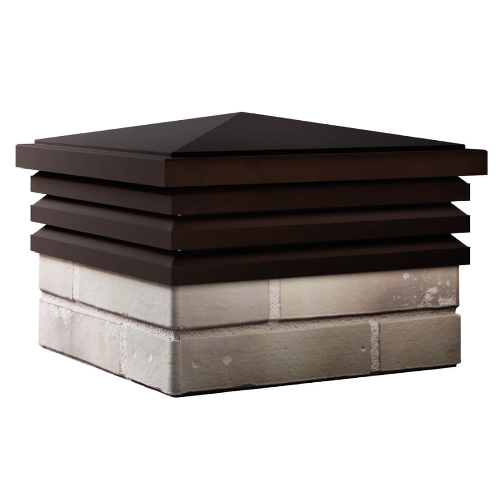 Колпак Zking Бона ХайТек Коричневый на столб 1.5х1.5 кирпича (385х385мм) в Норильске фото