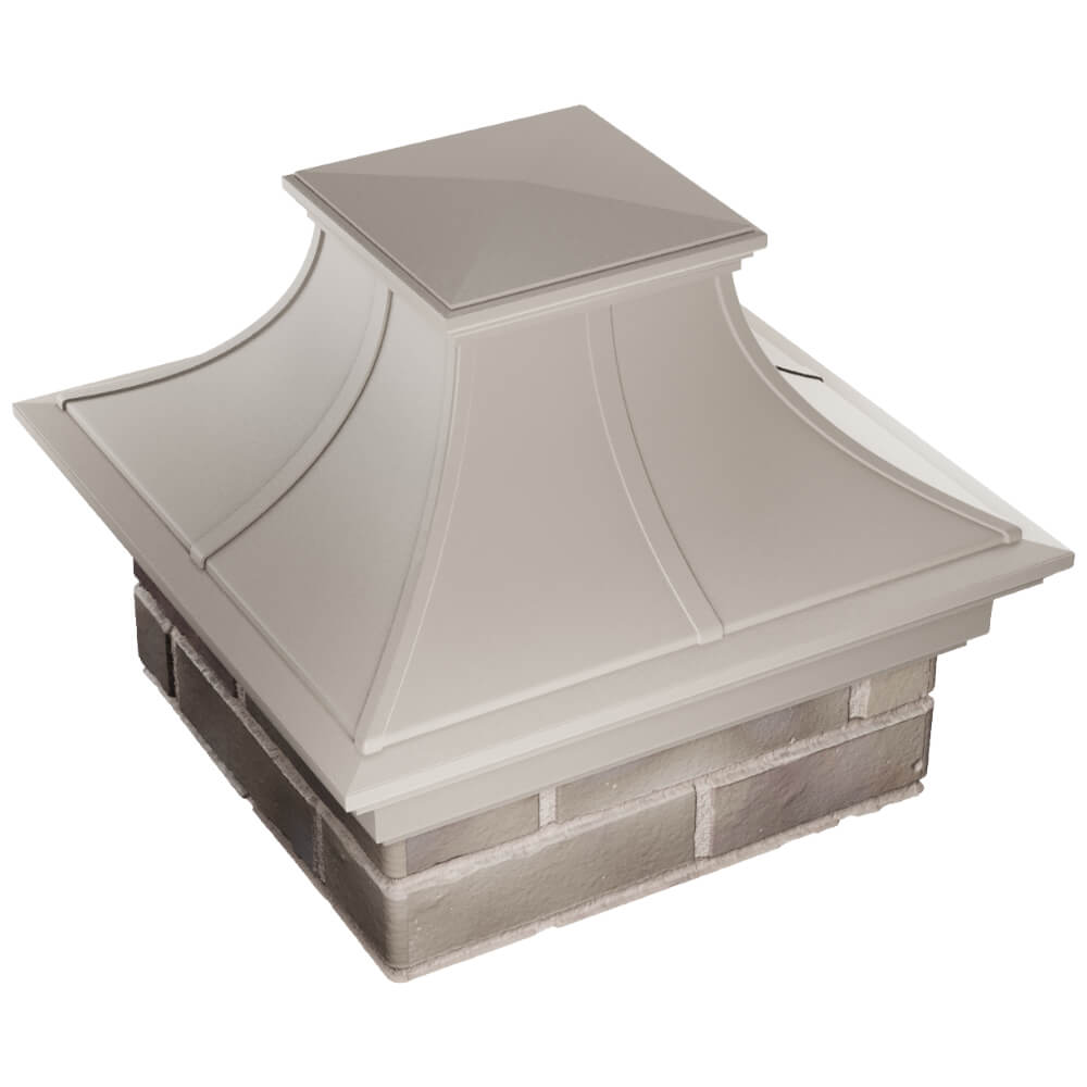 Колпак Zking Монблан Премиум Бежевый на столб 1.5х1.5 кирпича (385х385мм) в Норильске фото