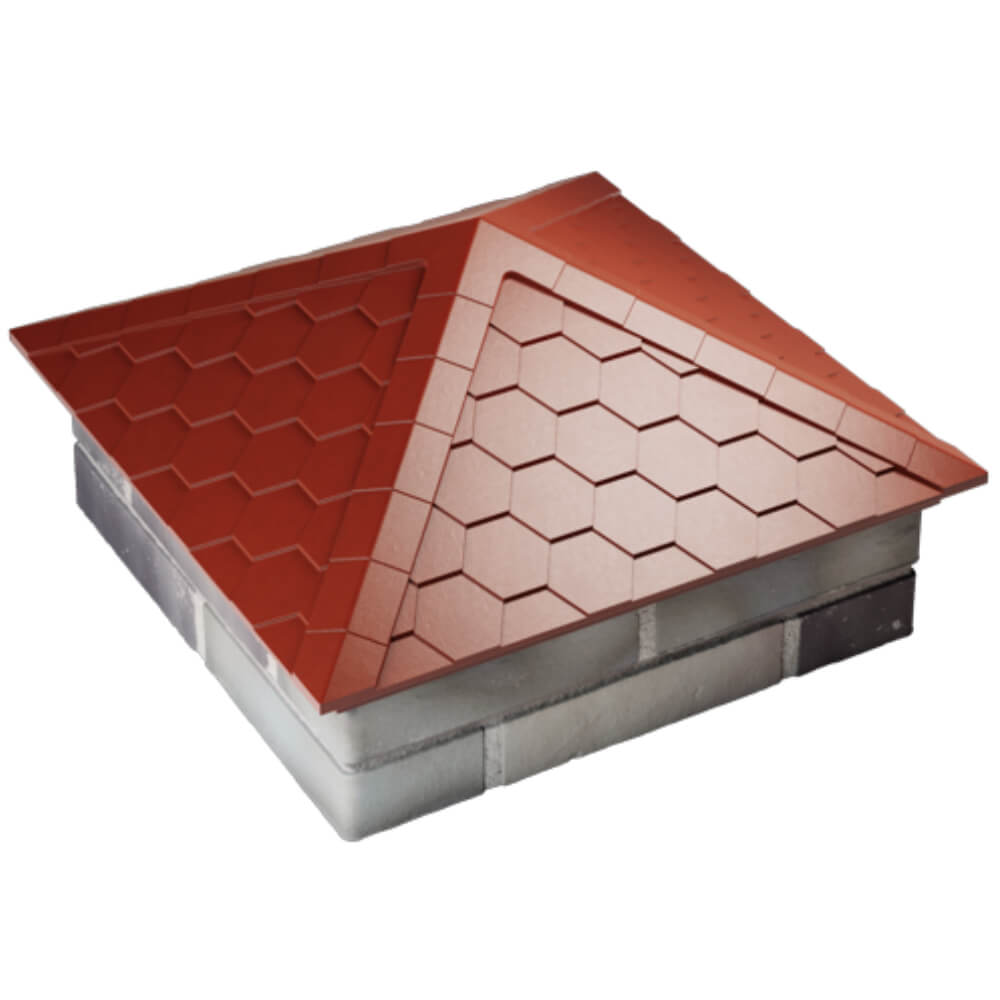 Колпак Zking Эверест Красный на столб 2х2 кирпича (535х535мм) Норильск фото